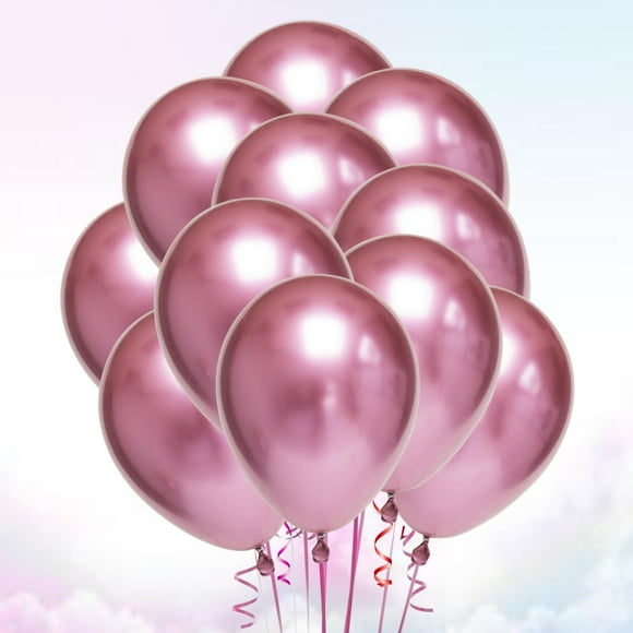 OFFIGAM 50Pcs Pink Round Latex Balloons for Metallic Balloons Party Decor
