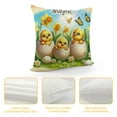 thumbnail image 4 of Leisuo Easter Pillow Cover Colored Eggs Butterflies Basket Chicks Grass Spring Cushion Burlap Farmhouse Pillow Cases with Zipper, 4 of 5