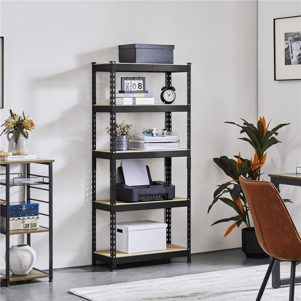 Alden Design 3 Pack 5 Tiers Metal Storage Shelf, Black
