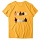 thumbnail image 3 of Gibobby Blusa de Trabajo de Manga Corta Mujeres Casual Impresión Manga Corta Cuello Redondo Camiseta Suelta Blusa Tops(Amarillo,G), 3 of 4