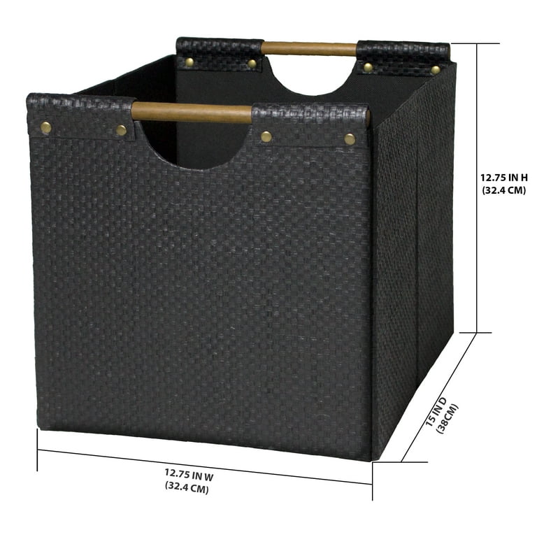 Better Homes & Gardens Collapsible Woven Cube Storage Bin, Black