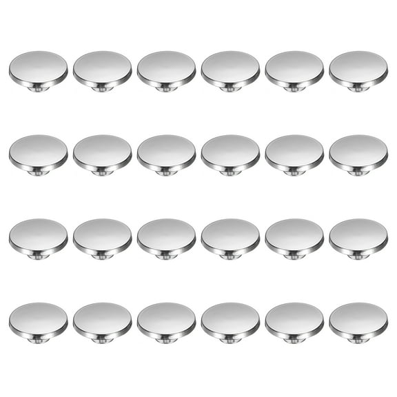 Uxcell 24 Pcs Flat Head Button Stud 20mm Screw Back Rivets Stud Set, Silver