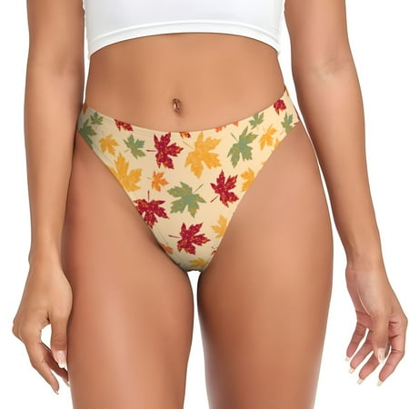 Lukts s Autumn Maple Leaves for G-String Thongs for Women -Sexy Low-Rise Panties with A Stretchy T-back  Perfect for Any Outfit  Available in XS-4XL-Small