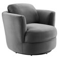 thumbnail image 2 of Modway Pirouette Performance Velvet Swivel Armchair in Gray, 2 of 8