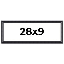 28x9 Frame Black Real Wood Picture Frame Width 1.25 inches | Interior Frame Depth 0.5 inches |