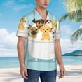 thumbnail image 2 of Lsque Cute Dog In Bathtub pattern Hawaiian Shirt for Men, Unisex Summer Beach Casual Short Sleeve Button Down Shirts-Small, 2 of 9