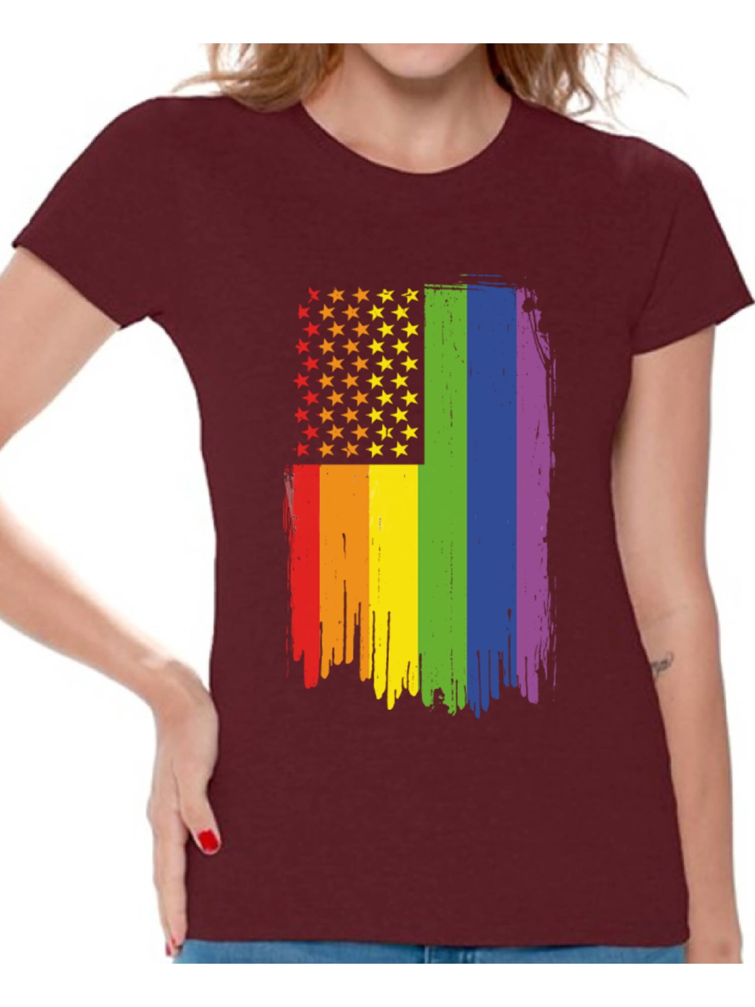 Awkward Styles Rainbow Ladies T Shirt 