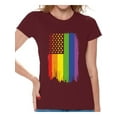 thumbnail image 1 of Awkward Styles Rainbow American Flag Womens T Shirt Tops LGBT Flag Shirts for Women Rainbow Flag Neon Tshirt Gay Rights Support Tee Shirt Tops, 1 of 4
