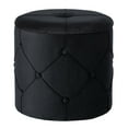 thumbnail image 6 of Fabulaxe QI003523.BK 15.75 x 15.5 in. Round Wooden Velvet Ottoman Stool with Lid, Black, 6 of 8