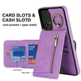 thumbnail image 4 of Nalacover for Samsung A53 5G, Wallet with RFID Credit Card Holder and Zipper Pocket,Drop Protection Flip Cover Ring Holder Kickstand with Double Magnetic Clasp for Samsung Galaxy A53 5G, Purple, 4 of 12
