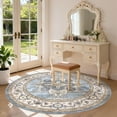 thumbnail image 6 of Toyoso 5x5 Round Area Rug, Traditional Circle Silicone Carpet, 0.25 inch Slim Machine Washable Non Slip Floor Covering for Reading Corners and Entryways, Circular Decorative Rug, Light Blue, 6 of 9