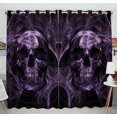thumbnail image 1 of ABPHQTO Cortina de ventana de calavera púrpura, cortina de cocina, cortinas de ventana, panel para sala de estar, dormitorio, tamaño 130x210 cm (dos piezas) ABPHQTO Window-SL77-Two, 1 of 2