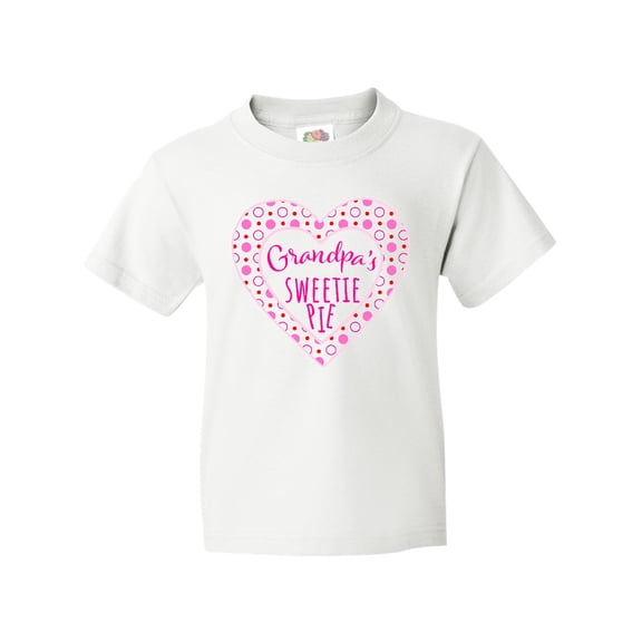 Inktastic Grandpa's Sweetie Pie with Pink Hearts Youth T-Shirt
