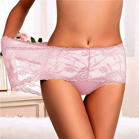 Womens Panties Cute Sexy Triangle Lace No Trace High Waist Large Size Transparent Underwear No Wedgie No Show Brief