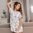 thumbnail image 3 of Balery Cute Koala Camisón de manga corta con cuello redondo para mujer, cómodo y elegante., 3 of 6