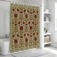thumbnail image 6 of Boho Floral Shower Curtain, Waterproof Shower Curtains for Bathroom, Modern Geometric Ethnic Abstract Flowers Red Green Washable Fabric Bathtub Curtain Set Bath Decor with 12 Hooks Long 72"x84", 6 of 8