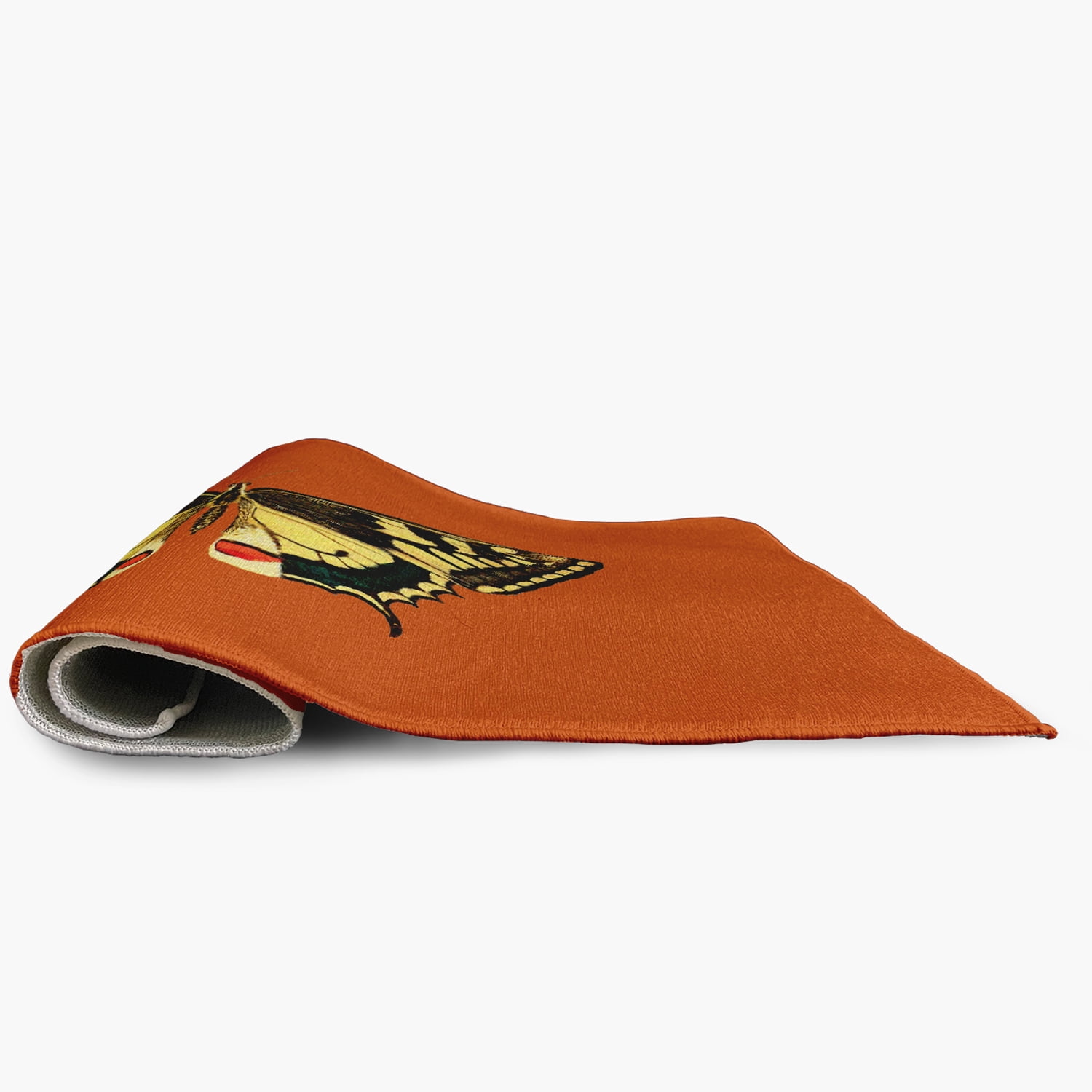 18" x 30" Simply Daisy Rare Swallowtail Butterfly Novelty Chenille Area Rug, Perfect Orange