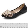 thumbnail image 2 of Zapatos planos con diamantes de imitación bailarinas de flores con suela blanda antideslizantes para boda, 2 of 9
