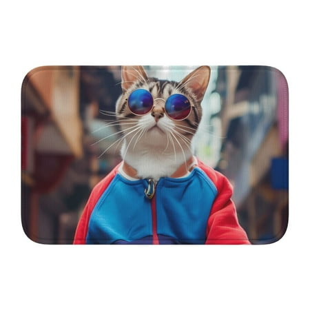 

Adjustable Apron - Bib Apron for Men Women Cool Cat In Sunglasses Waterproof Chef Aprons for Kitchen Gardening Cooking