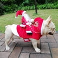 thumbnail image 2 of Ropa navideña para perros, disfraz divertido de Papá Noel para perros, abrigo cálido de invierno para perros, ropa para chihuahuas, pugs y yorkshire., 2 of 6