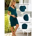 thumbnail image 2 of Short Sleeve Summer Maternity Dress for Woman Ruched Pregnancy Clothes, 2 of 7