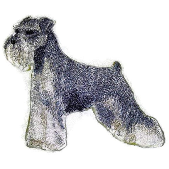 Custom Dog Portraits[Schnauzer] Embroidered Iron On/Sew patch [5.5" x 4"]