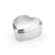Silver Tone Heart Shaped Jewelry Keepsake Box for Women or Girl, 3" x 3"