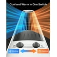 thumbnail image 2 of PELONIS Tower Fan Heater Combo with Remote, Oscillating Space Heater and Cooling Fan, 3 Speeds, 2 Heat Settings, ECO Mode, White, 2 of 11