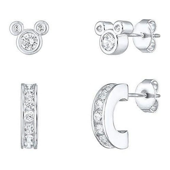 Mickey Mouse Icon and Half Hoop Earring Set