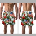 thumbnail image 3 of luoweisi Men's Beach Shorts Quick Dry Swim Trunks with Mesh Lining American Flag and Plants XL, 3 of 5