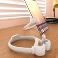 thumbnail image 2 of Thumbs-up Cell Phone Stand Holder, Tablet Stand Cradle for Desk Desktop Smartphone Cellphone Mobile Phone Tablets – Universal Adjustable Flexible, White, 2 of 12