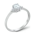 thumbnail image 4 of Art Deco Oval Engagement Ring CZ 925 Sterling Silver Size 11, 4 of 7