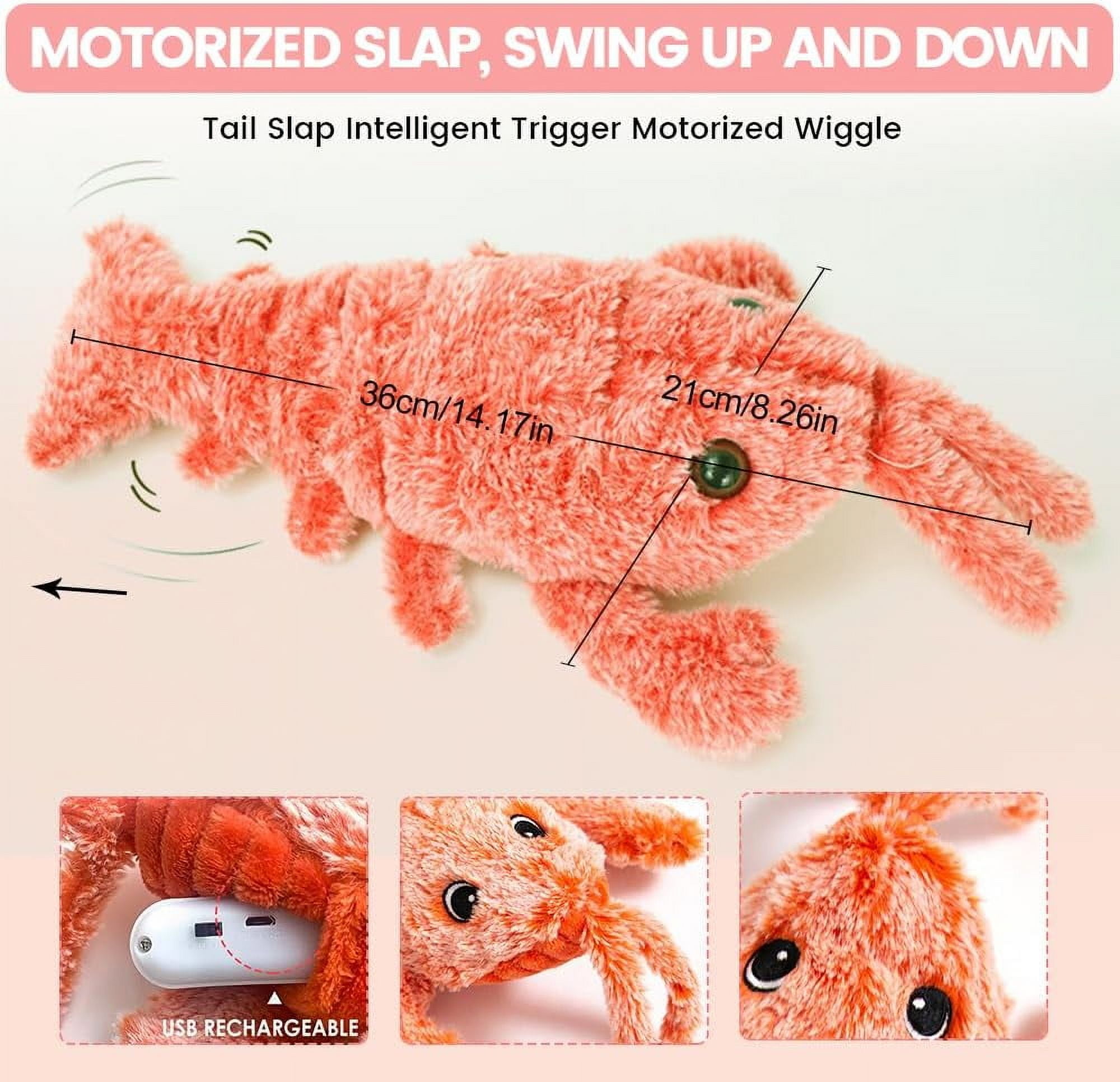 Interactive Dog Toy, 2026 Upgrade Plush Dog Toys for Small Dogs Calming, Small Simulation Lobster Floppy Funny Moving Sturdy Pet Puppy Chew Toy for Chewing Teething