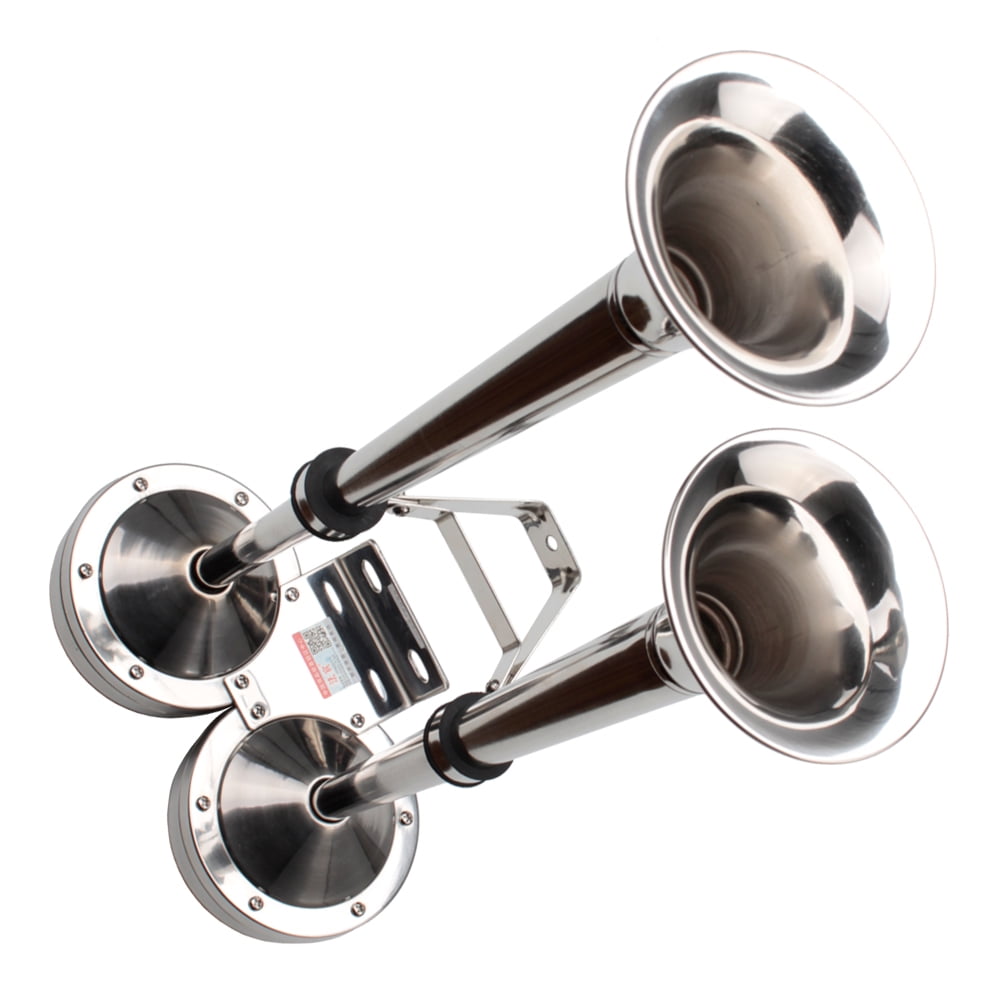 FARBIN 24V Marine Boat Horns,Stainless Steel Dual Trumpet ,Electric