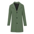thumbnail image 4 of PiGOGI Mens Coats Winter Men Fashion Long Sleeve Leisure Outerwear Long Coat Jackets Tops Casual Outwear Green, 4 of 8