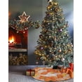 thumbnail image 3 of Orange Spring Floral Christmas Tree Skirt 36 Inches Large Christmas Skirt Tree, Summer Botanical Watercolor Flowers Tree Skirt Christmas Decorations for Fireplace Party Holidays Indoor Outdoor, 3 of 7