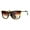 tortoise, variant on Luxury Designer Rectangular Horn Rim Gradient Lens Bling Sunglasses Dark Brown