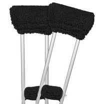 Vive Sheepskin Crutch Pads & Hand Grips – Comfortable, Breathable, Machine-Washable Crutch Covers – Premium Latex-Free Padding for Armpits & Hands, Black