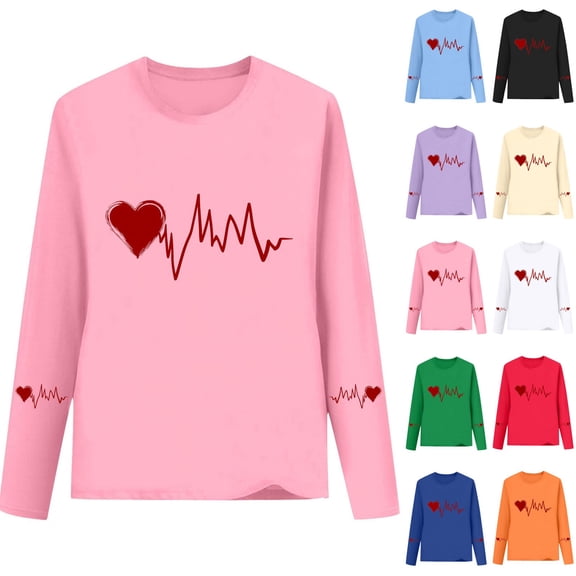 Bixock Toddler Boys and Girls Tops,Kids Long Sleeve Tops Valentine Print Round Neck Long Sleeve Shirt for Boys Girls Age 2-14 Tops