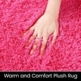 thumbnail image 4 of YJ.GWL Oval Fluffy Carpets Modern Plush Shaggy Area Rug Nursery Bedside Rugs for Bedroom Living Room Home Decor Mats,2.6 x 5.3ft,Hot Pink, 4 of 7