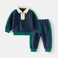 thumbnail image 2 of Gerichy Toddler Baby Boy Clothes Fall Winter Outfit, Boys' Autumn And Winter Sets Of Children's Clothing Boys Spring And Autumn Children Lapel Splicing Two Piece Set, 2 of 6