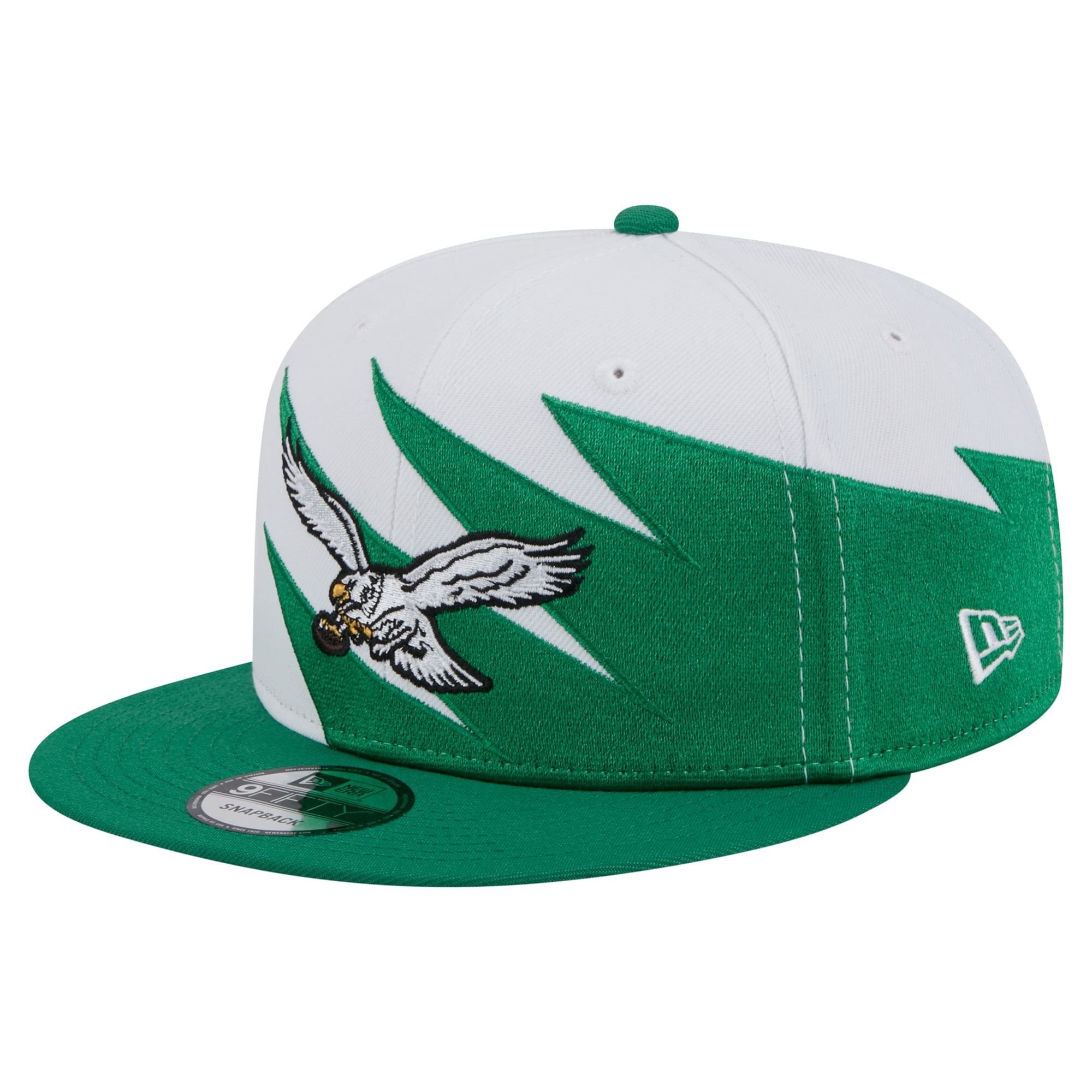 Men's New Era White/Kelly Green Philadelphia Eagles Throwback Main
