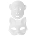 thumbnail image 1 of Shisuyan 2Pcs DIY Blank Cat Monkey Mask Hand-Painted DIY Mask Unpainted White Graffiti Face Mask, 1 of 8