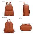 thumbnail image 5 of MKF Collection Dimitria Women Backpack, Quilted and Smooth Bookbag Purse Handbag Fashion Travel Daypack Bag by Mia K - Sand Beige, 5 of 8