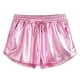 thumbnail image 2 of ICHUANYI Clearance Women Sexy Imitation Leather Pants Nightclub Metal Reflective Trousers Hot Gold Shorts(Pink, L) ICHUANYI WER2023081004358, 2 of 5