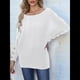 thumbnail image 5 of Suéter de Punto de Color Liso con Hombros Descubiertos y Larga para Mujer, Estilo Informal, Holgado y Moderno para Otoño XXL, 5 of 8