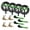 Green, variant on Mega Cargo Control Side Mount Wheel Net Straps with Swivel J Hook Ratchet Buckles, 2" x 10' D-Ring Lasso Strap, 4 Pack, Yellow