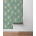 thumbnail image 6 of Seabrook Designs  Starburst Geo Prepasted Wallpaper 20.5 in. W x 33 ft. L - Teal & Gold, 6 of 6