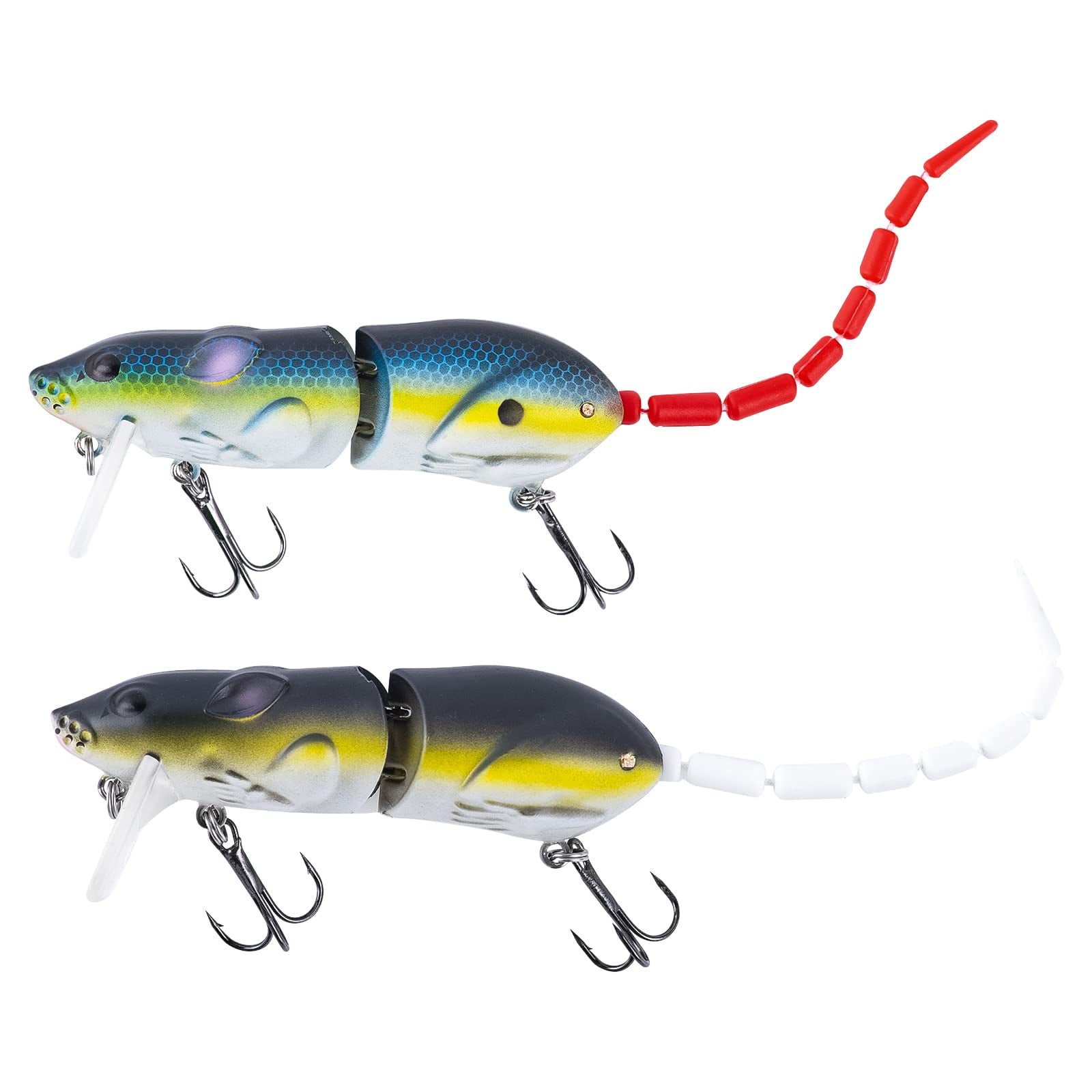 Goture Mice Rat Fishing Lures Topwater 3D Mouse Lures Baits Artificial Rat  Swimbaits Bass Trout Hard Lures Kit Gifts for Men 2Pcs 