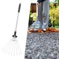 thumbnail image 4 of DOLITY Adjustable Garden Leaf Rake Leaves Rake for Outdoor Camping Leaves and Grass Aluminum Rod, 4 of 6